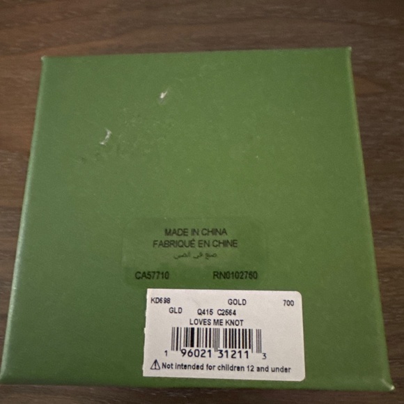 Kate Spade gold and rhinestone Loves me knot stud earrings - Picture 3 of 3